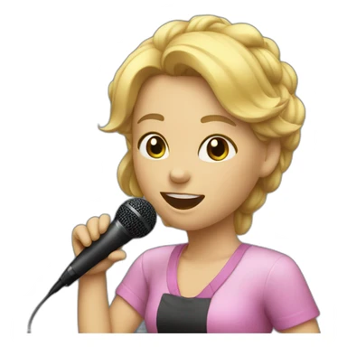 Girl in karaoke sticker
