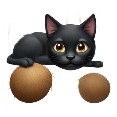 Black cat wearing a coconut  sticker