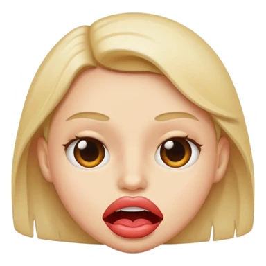 Cara de labios mordiendo  sticker