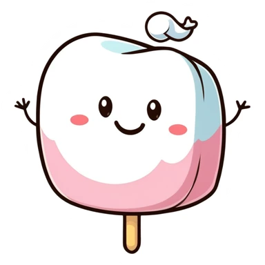 cartoon sticker of a marshmallow with a happy face sticker