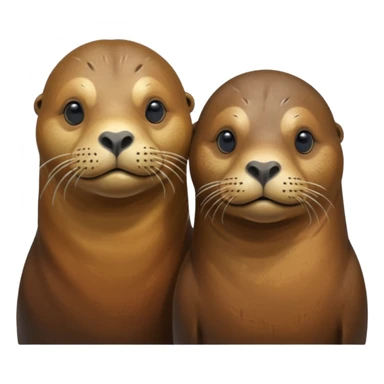 Old sea lion couple  sticker