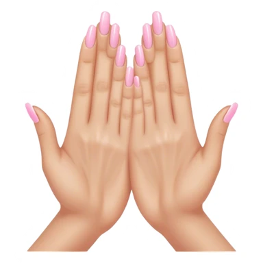 praying hands 🙏🏽 with light pink acrylic nails sticker