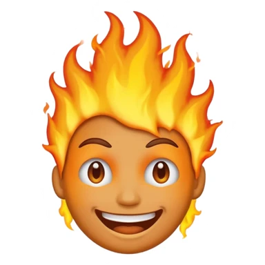 Make it look like a normal emoji just with burning head🙂🔥 more fake sticker