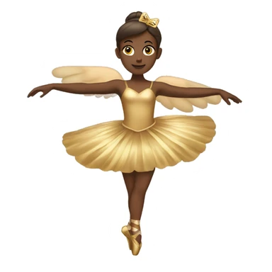  brown adult ballerina big gold wings sticker