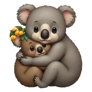 Koala kisses brown bear sticker