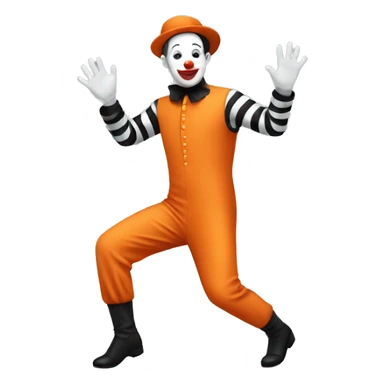 Mime in orange jumpsuit sticker