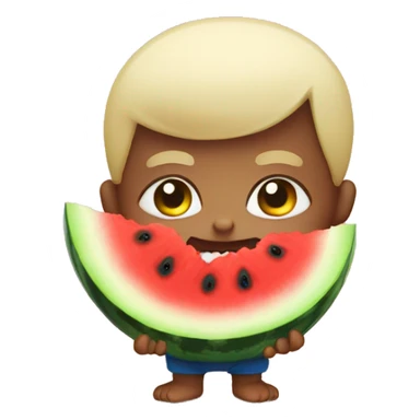 Angry baby with watermelon sticker