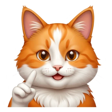 happy cat shows peace sign sticker