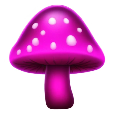 Hot pink sparkly neon glowing mushroom sticker