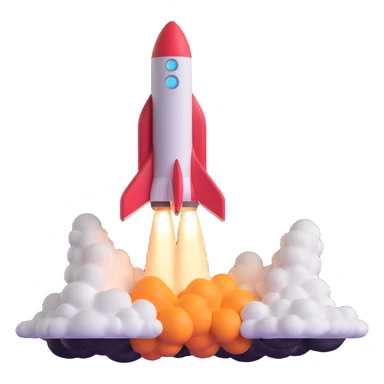 rocket ship blasting off sticker
