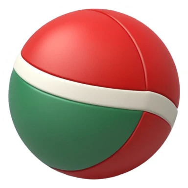 pilates ball with parallel lines red white and green sticker