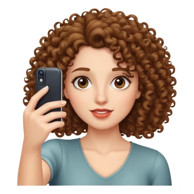 woman taking a selfie, curly hair sticker