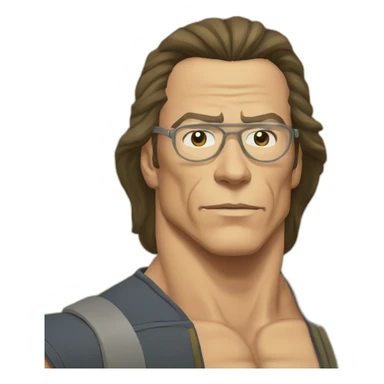Anime-jean-claude-vandamme-kick --no glasses sticker