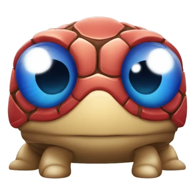 tortuga roja con lunares azules y ojos amarillos sticker