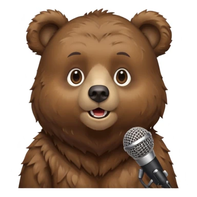 bear with mic sticker