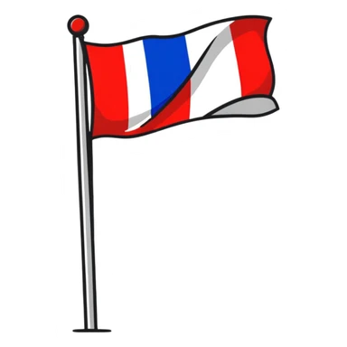 French flag with prohibition sign on top, intact flag sticker