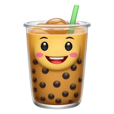 Boba with face sticker
