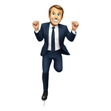 Macron qui est sur des toilettes en dansant sticker