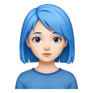 girl with blue hair sticker