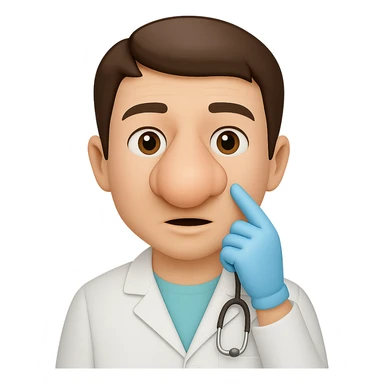 Make the dentist's nose much bigger. The original style is emoji style, but since emoji style does not support editing, use the general style editor to keep the emoji look and make the nose bigger with transparent background. sticker