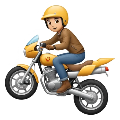 Joven haciendo willi en una moto sticker