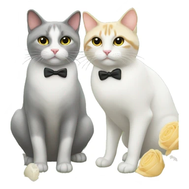 two cats backyard wedding sticker