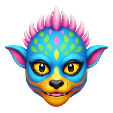 Dark vibrant pastel bright neon colorful edgy exotic painted Fakémon-Pokémon-Vernid-creature sticker