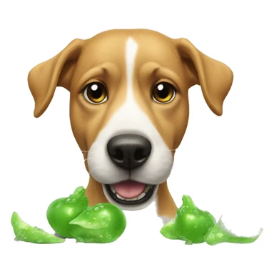 Dog eating dew dew sticker