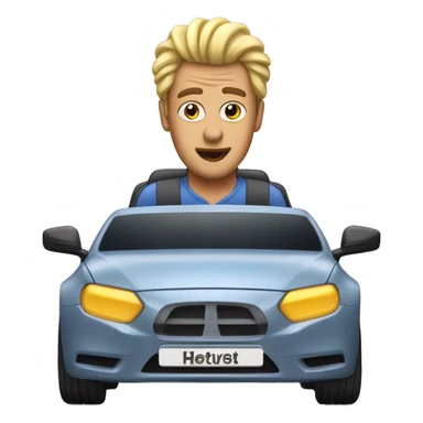 man driving a car with electricity in his hair sticker