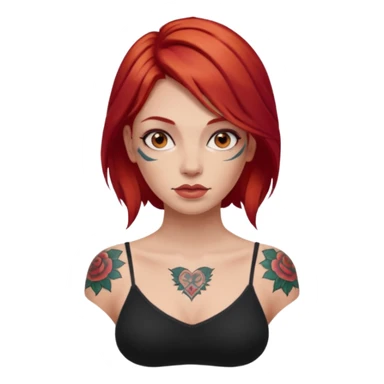 woman with red hair and tattoos sticker