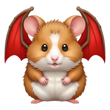 Hamster with red bat wings and horns sticker