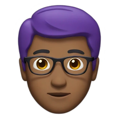 Man with glasses, purple sweater really short hair sticker