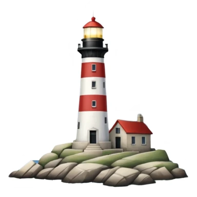 A light house that light forms the number 7 in the clouds in the distance sticker