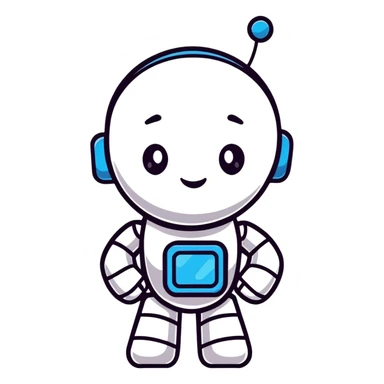 cute robot kid avatar with friendly face sticker