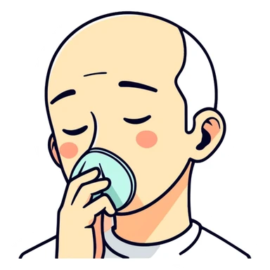 a person holding their nose sticker