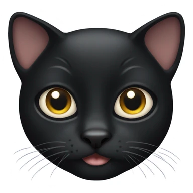 Black cat with big cute eyes sticker
