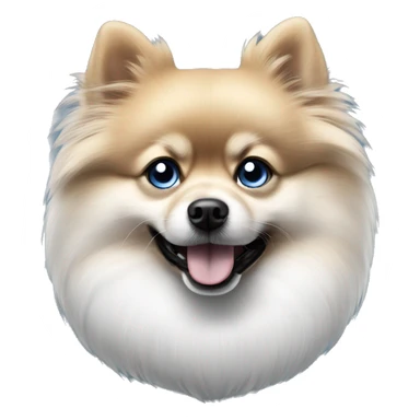 Pomeranian black and white with blue eye sticker