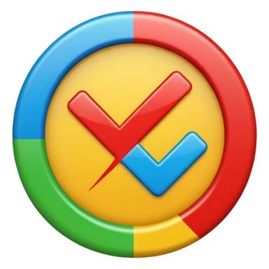 colorful check mark with a circle around it sticker