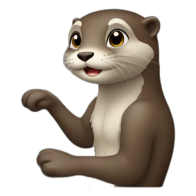 Impatient otter waiting in car with airport in background sticker