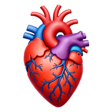 Blooming anatomical heart sticker