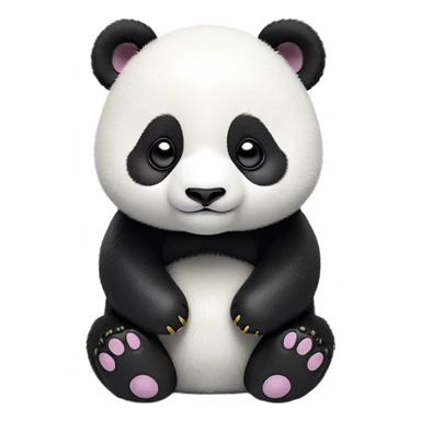 Cinematic Noble Baby Panda Portrait Emoji, Poised and regal, with a tiny, adorable build and a soft, fuzzy Fur of black and white, deep-set soulful gentle eyes, Simplified yet sharp and sophisticated features, highly detailed, glowing with a soft, dignified glow, high shine, intelligent and endearing, stylized with an air of miniature majesty, focused and attentive, soft glowing outline, capturing the essence of a watchful and confident little panda, so majestic it feels as though it could toddle out of the screen with effortless authority! sticker