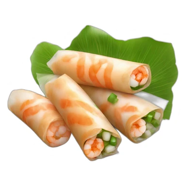 Vietnamese spring roll with a shrimp and green onion sticker