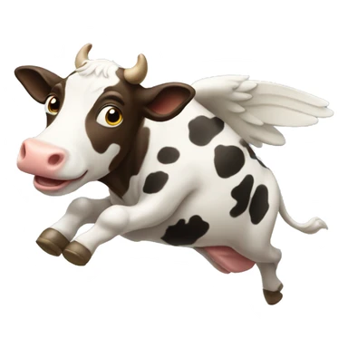 Flying cow sticker