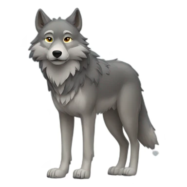 Wolf standing in snow sticker