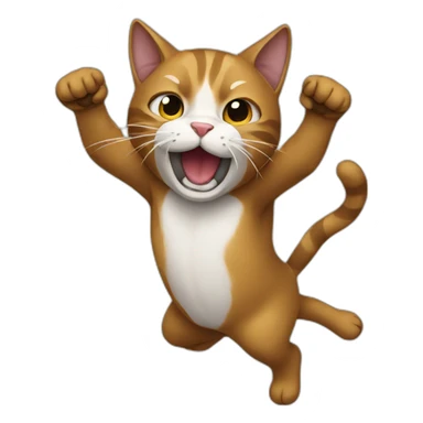 cat black fighting sticker