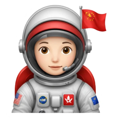 astronaut holding red flag sticker