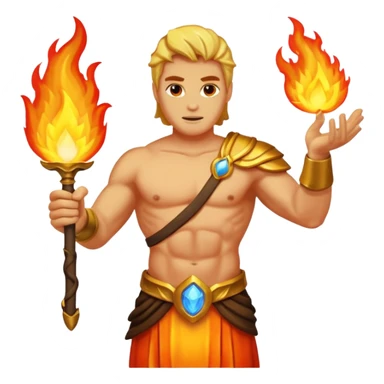 Prometheus holds the fire sticker