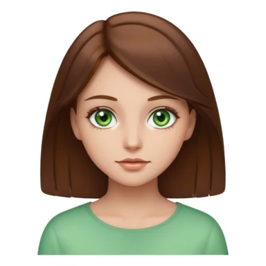 Clean girl whit brown hair and green eyes sticker