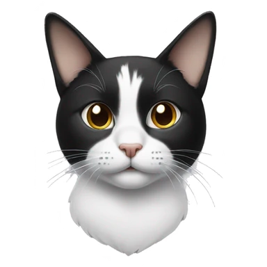 Black and white cat with half a back mustache  sticker
