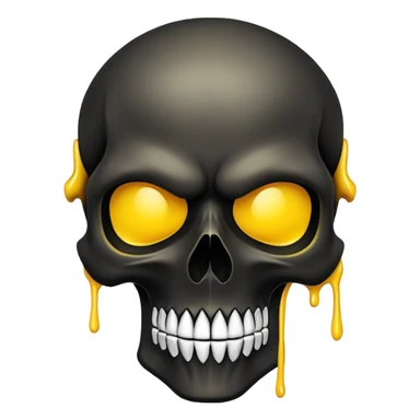 smooth black skull with graffiti brand logos, front view sticker